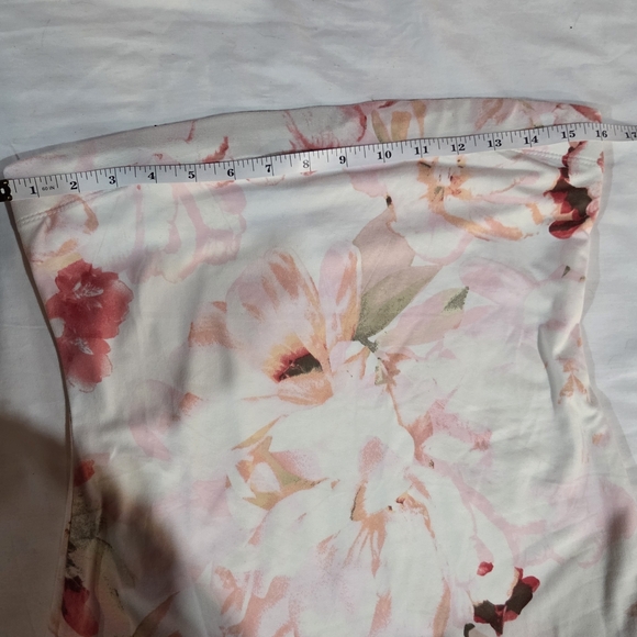 Haute Monde Strapless Floral Dress - Pink and White - Picture 3 of 5